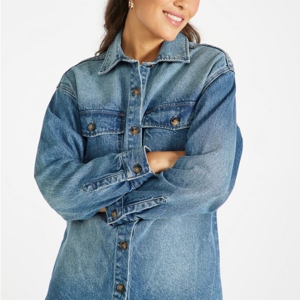JustFab Blue Jean Jacket